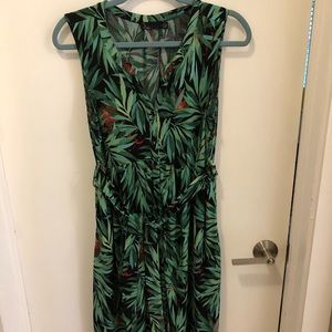 Jungle floral green maternity dress